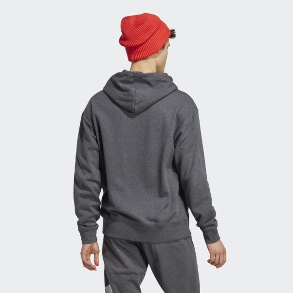 Adidas Sweat à Capuche Gris Foncé Chiné All Szn French Terry