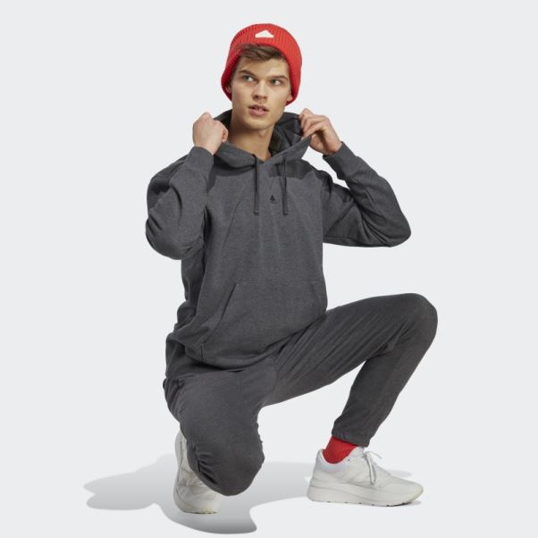 Adidas Sweat à Capuche Gris Foncé Chiné All Szn French Terry