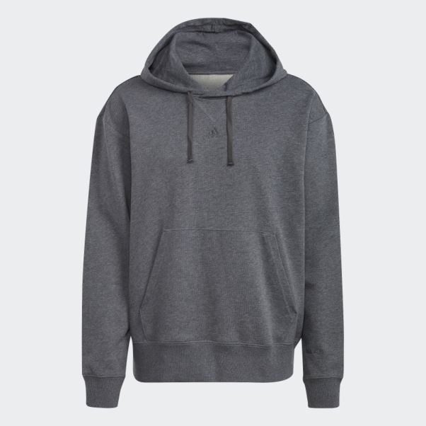 Adidas Sweat à Capuche Gris Foncé Chiné All Szn French Terry