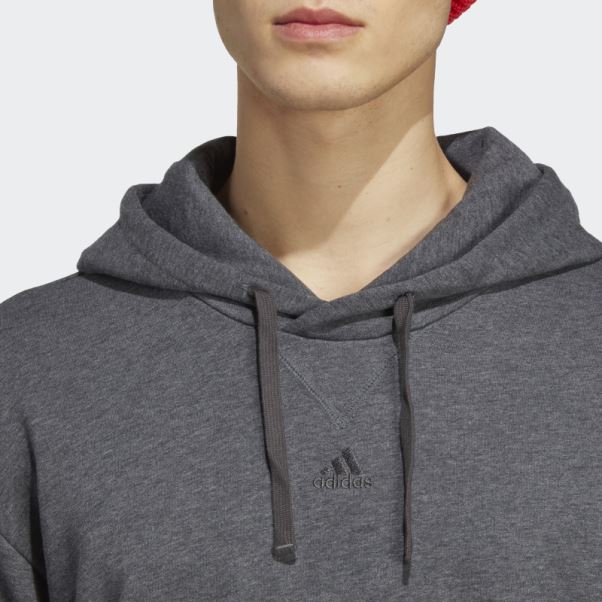 Adidas Sweat à Capuche Gris Foncé Chiné All Szn French Terry