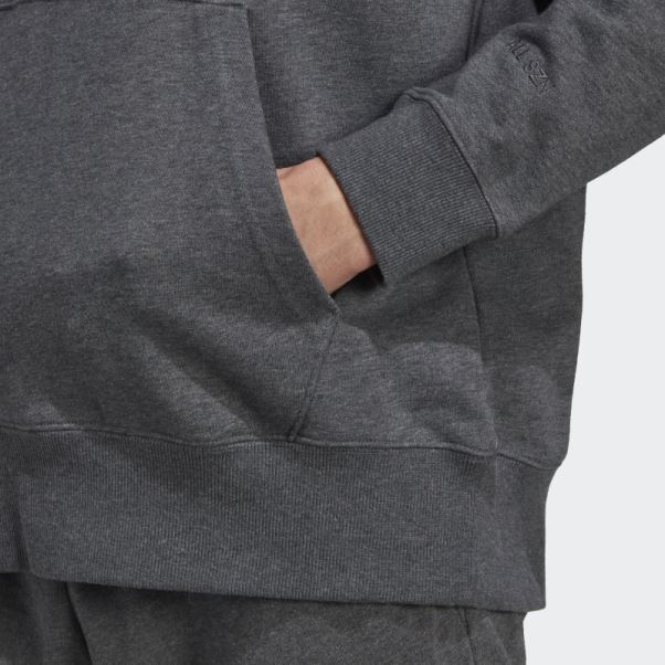 Adidas Sweat à Capuche Gris Foncé Chiné All Szn French Terry