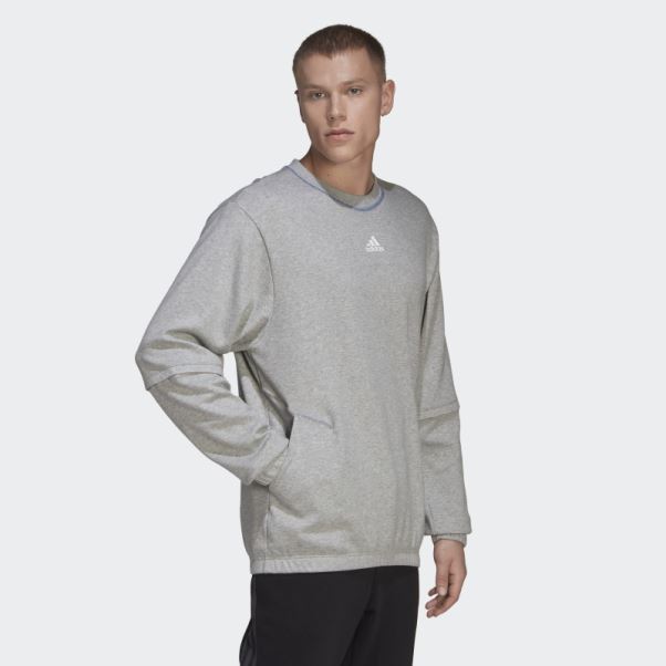 Adidas Trvl Sweat à Capuche Léger Gris Moyen