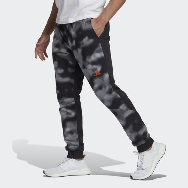 Pantalon Polaire Imprimé Nature Adidas Noir