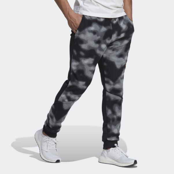 Pantalon Polaire Imprimé Nature Adidas Noir