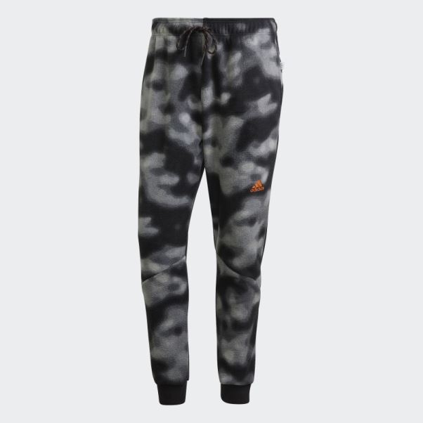Pantalon Polaire Imprimé Nature Adidas Noir