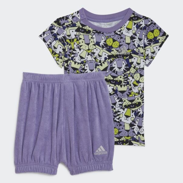 Ensemble D'été Graphique Adidas X Marimekko Jaune Fashion