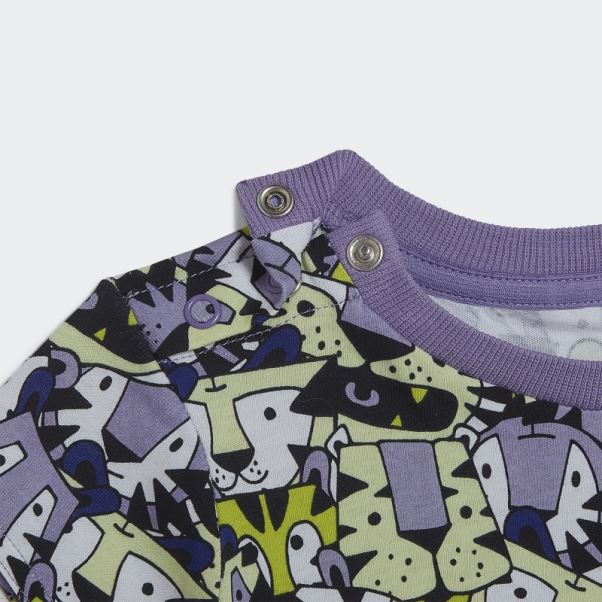 Ensemble D'été Graphique Adidas X Marimekko Jaune Fashion