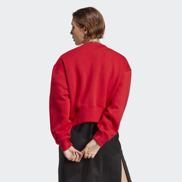 Sweat Adicolor Essentials Crew écarlate Adidas