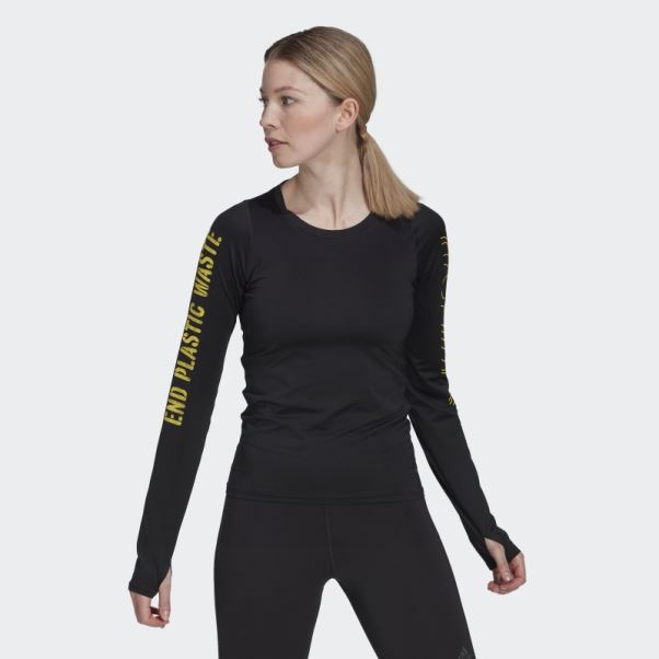 T-shirt à Manches Longues Adidas End Plastic Waste Noir