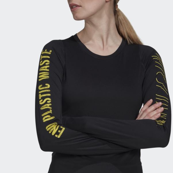 T-shirt à Manches Longues Adidas End Plastic Waste Noir
