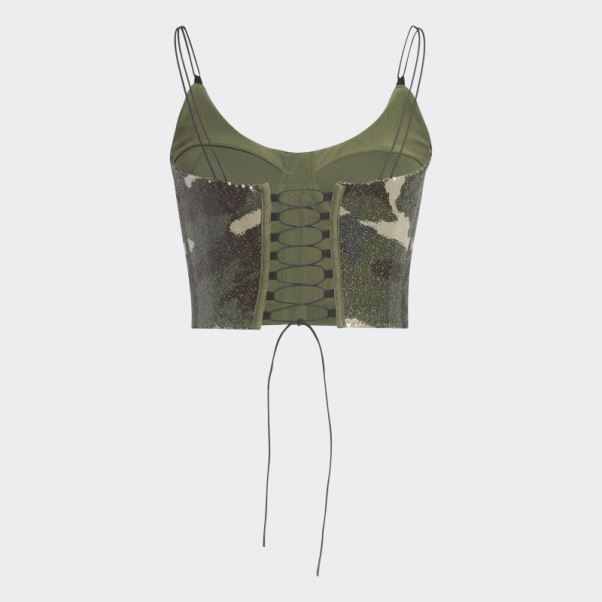 Débardeur à Sequins Camouflage Adidas Aop