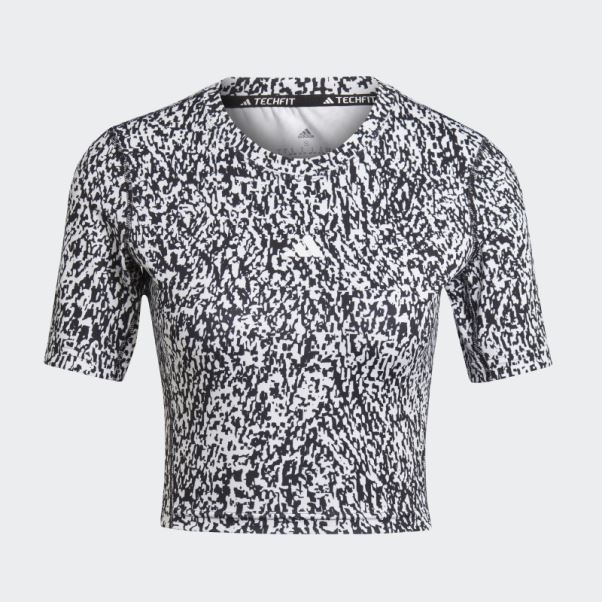 Crop Top D'entrainement Adidas Techfit Blanc