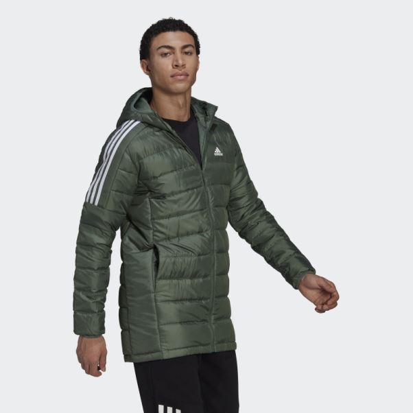 Parka En Duvet Essentials Vert Oxyde Adidas