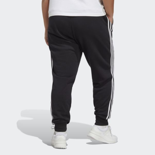 Pantalon De Jogging En Molleton à 3 Bandes Essentials Noir (grande Taille) Adidas