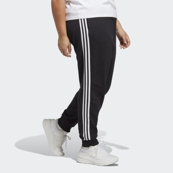 Pantalon De Jogging En Molleton à 3 Bandes Essentials Noir (grande Taille) Adidas