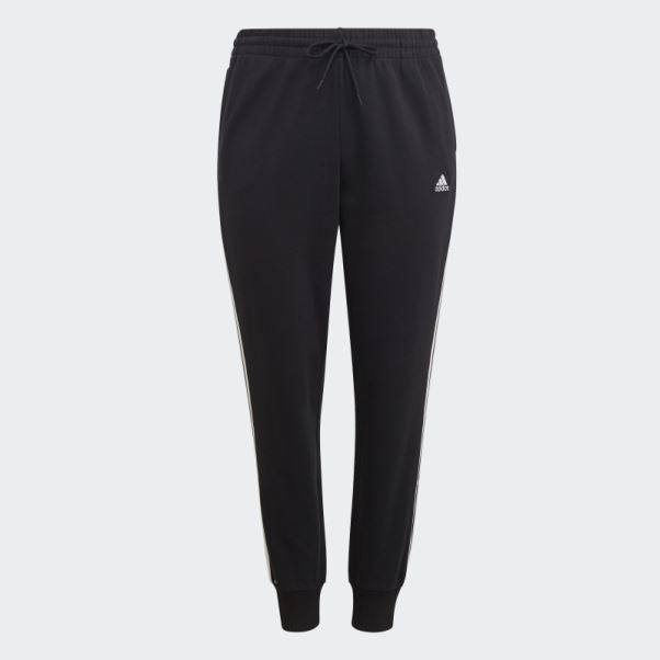 Pantalon De Jogging En Molleton à 3 Bandes Essentials Noir (grande Taille) Adidas
