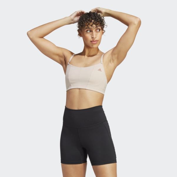 Soutien-gorge à Maintien Léger Adidas Yoga Studio Taupe