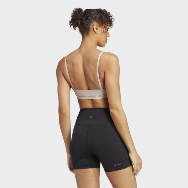 Soutien-gorge à Maintien Léger Adidas Yoga Studio Taupe