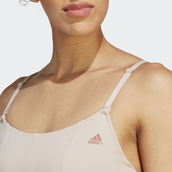 Soutien-gorge à Maintien Léger Adidas Yoga Studio Taupe