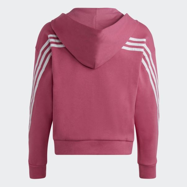 Future Icon Sweat à Capuche Zippé à 3 Bandes Adidas Fuchsia