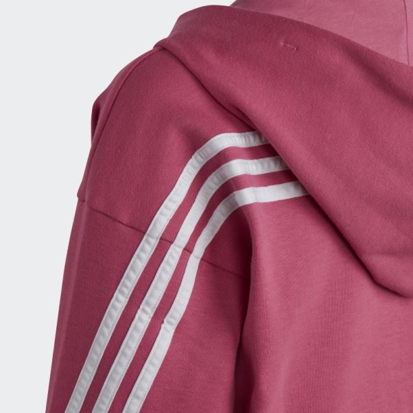Future Icon Sweat à Capuche Zippé à 3 Bandes Adidas Fuchsia