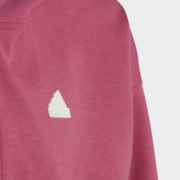 Future Icon Sweat à Capuche Zippé à 3 Bandes Adidas Fuchsia