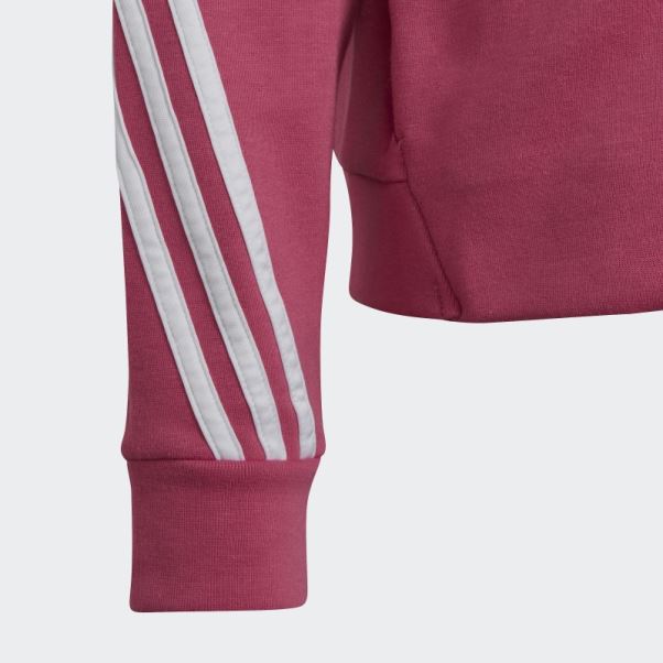 Future Icon Sweat à Capuche Zippé à 3 Bandes Adidas Fuchsia