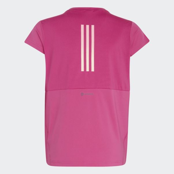 Tee Shirt Aeroready 3 Bandes Adidas Fuchsia