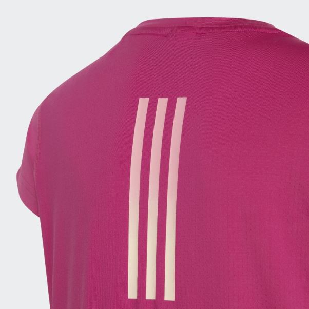 Tee Shirt Aeroready 3 Bandes Adidas Fuchsia