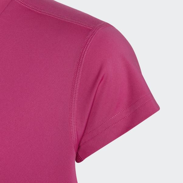 Tee Shirt Aeroready 3 Bandes Adidas Fuchsia