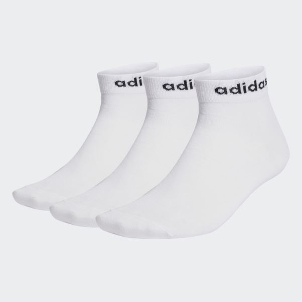 Adidas Think Linear Socquettes 3 Paires Blanc