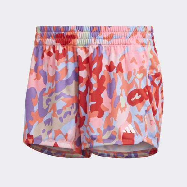 Pacer Aeroready Train Essentials Minimal Branding Short à Imprimé Fleuri Adidas Corail