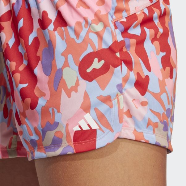 Pacer Aeroready Train Essentials Minimal Branding Short à Imprimé Fleuri Adidas Corail
