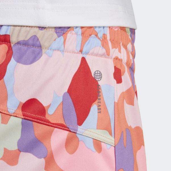 Pacer Aeroready Train Essentials Minimal Branding Short à Imprimé Fleuri Adidas Corail