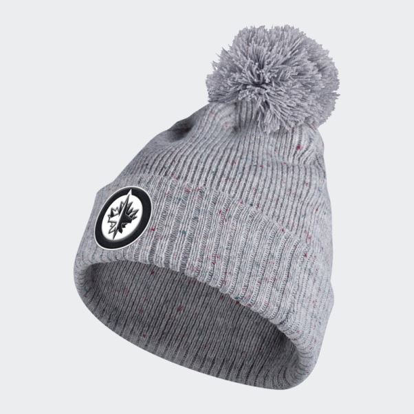Adidas Jets Speckle Cuffed Pom Bonnet Gris