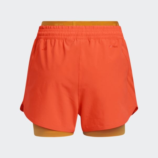 Short Deux En Un Orange Adidas