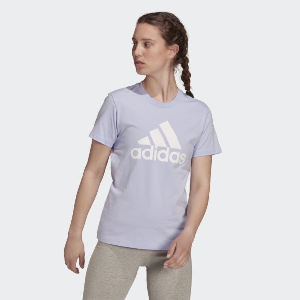 T-shirt Logo Adidas Violet Ton Essentiel