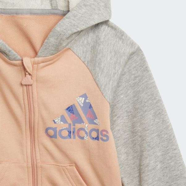 Ensemble De Jogging à Capuche Zippé Intégral Badge Of Sport Ambient Blush Adidas