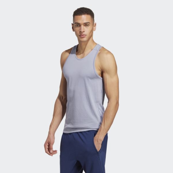 Adidas Yoga Base Training Tank Top Violet Argent