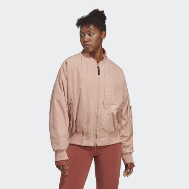 Amande Douce Adidas By Stella Mccartney Veste Bomber Tissée Chaud