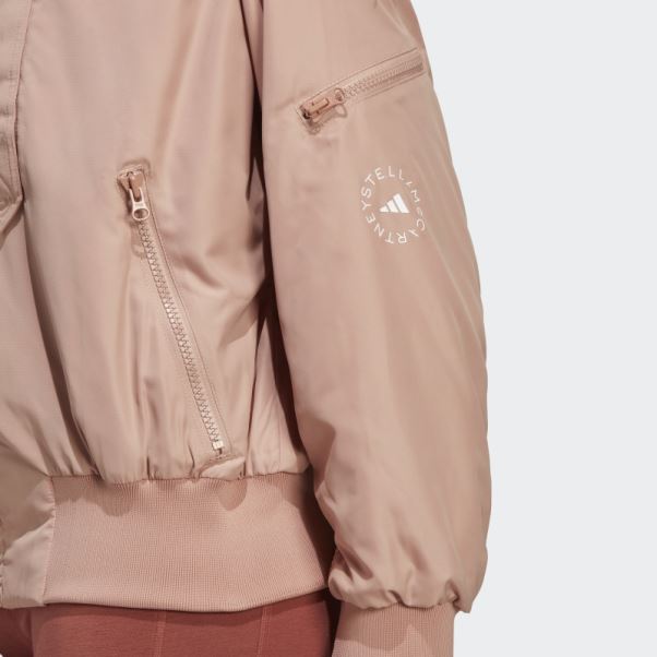 Amande Douce Adidas By Stella Mccartney Veste Bomber Tissée Chaud