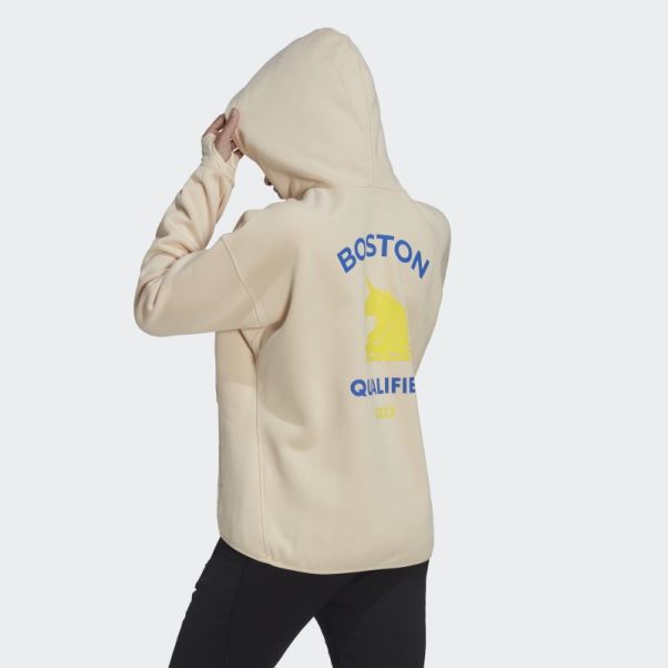 Sweat à Capuche De Course Adidas Boston Qualifié 23 Sable