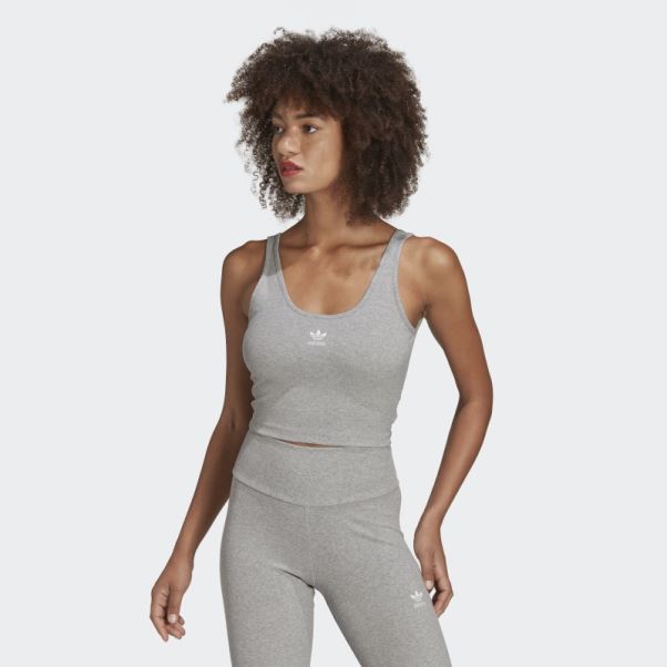 Débardeur Côtelé Adicolor Essentials Gris Moyen Adidas