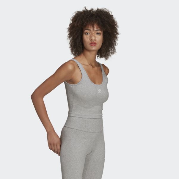 Débardeur Côtelé Adicolor Essentials Gris Moyen Adidas