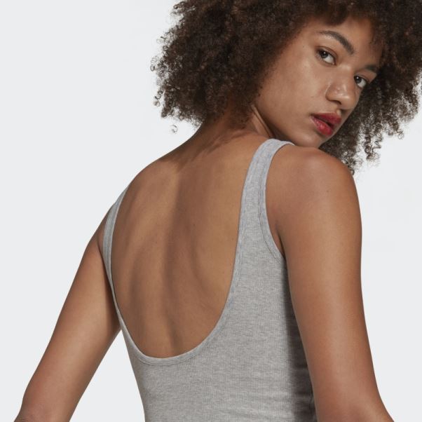 Débardeur Côtelé Adicolor Essentials Gris Moyen Adidas