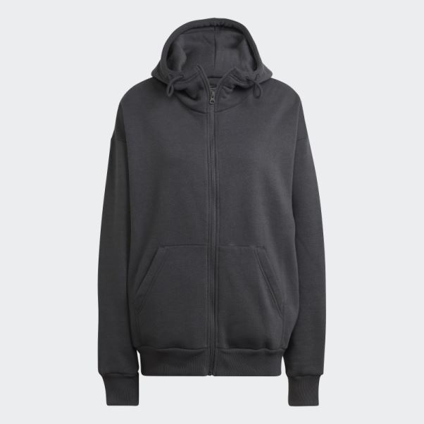 Sweat à Capuche Zippé En Polaire Studio Lounge Adidas Carbone