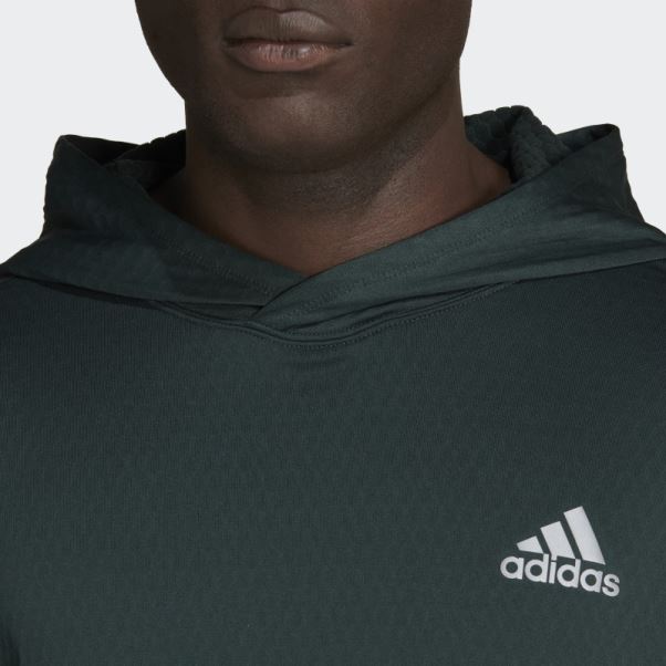 Adidas Polaire X-city Running Sweat à Capuche Vert Chaud