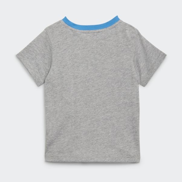 Ensemble T-shirt Et Short Adidas Essentials Gris Moyen
