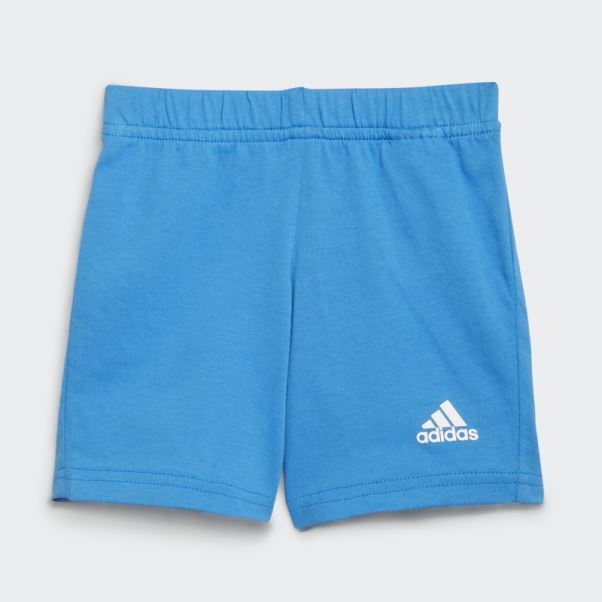 Ensemble T-shirt Et Short Adidas Essentials Gris Moyen