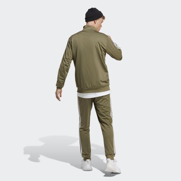Adidas Basic 3-stripes Tricot Survêtement Olive